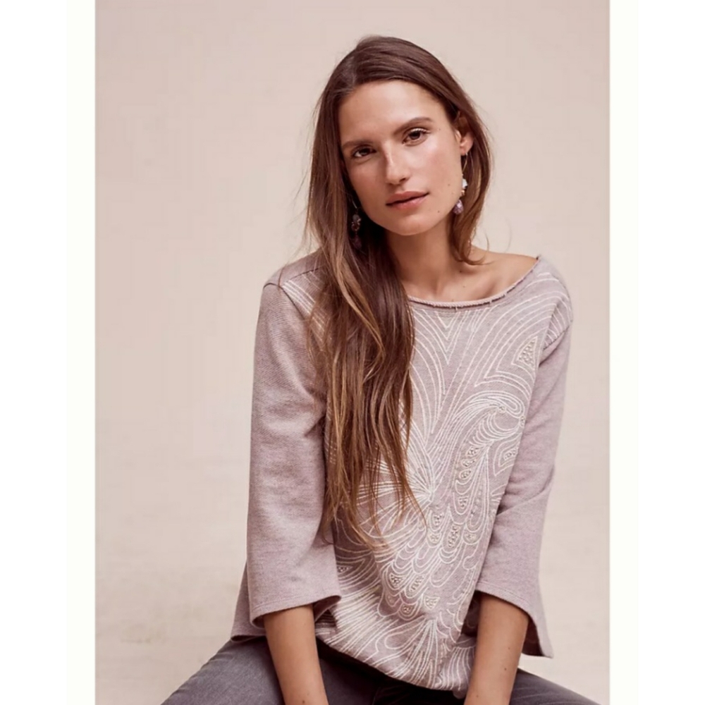 Anthropologie Onora Bird Kimono Sweatshirt S